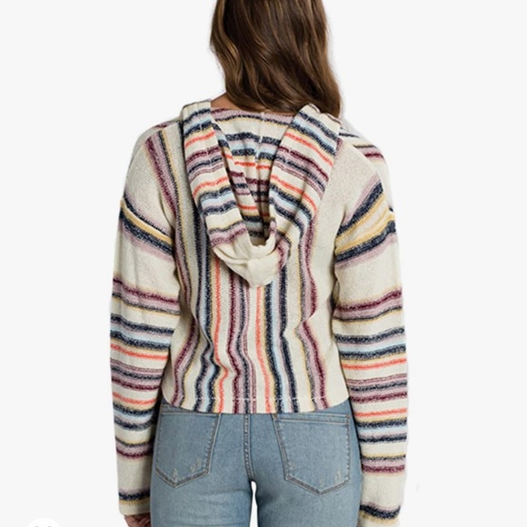 Billabong Baja Hooded Cropped Poncho Sweater size M - Picture 2 of 9